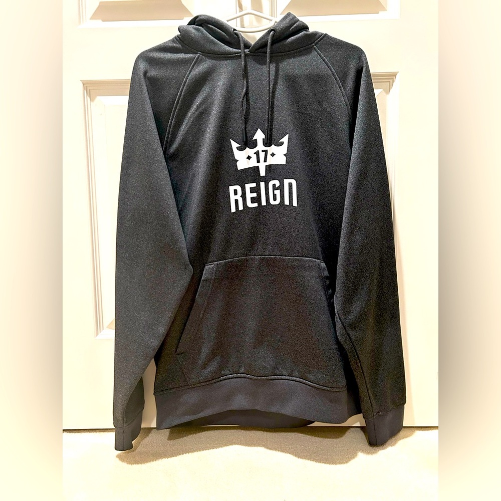 Reign Charcoal Hoodie with White Logo